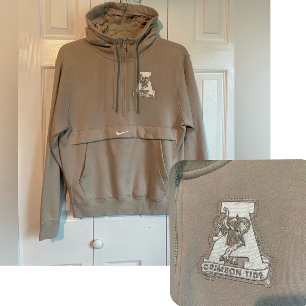 Nike Alabama Crimson Tide Pullover Hoodie Sweatshirt Tan Size Small